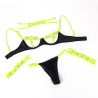 Subblime - 955281 Ensemble Soutien-Gorge Avec Collier Et Détails De Jambes Vert Fluorescent L/Xl